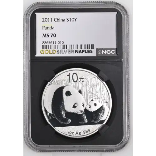 2011 - 1oz Panda Silver Coin - China 10Yn - NGC MS70 (S14-B13)